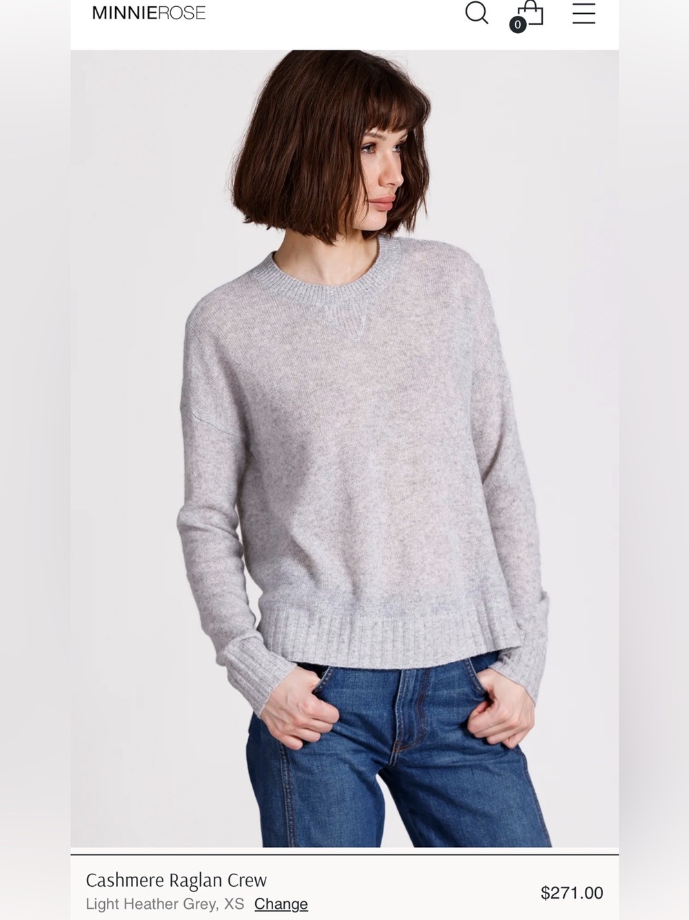 MINNE ROSE 100% Cashmere sweater